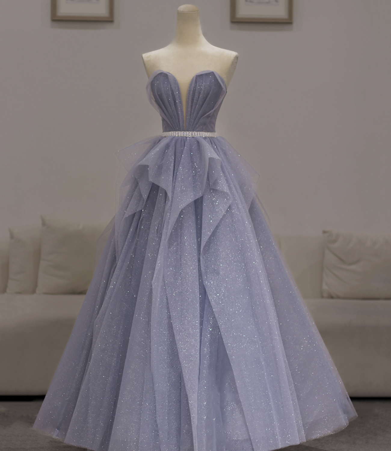 Purple A-line Prom Dresses for Women Tulle Long Evening Dresses Y5838 main image 1