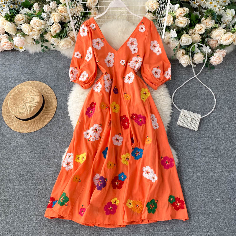 Sweet A Line Puffy Sleeves Summer Dress on Luulla