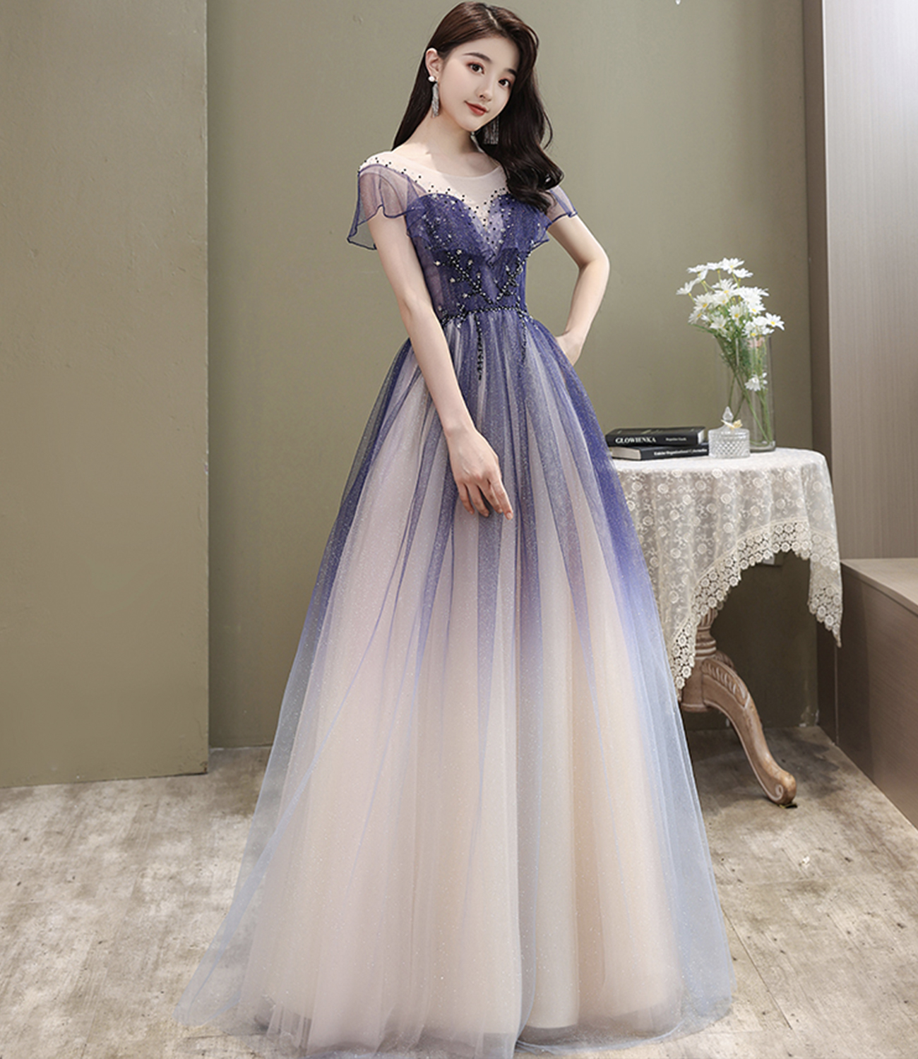 Cute Tulle Long A Line Prom Dress Cute Evening Dress on Luulla