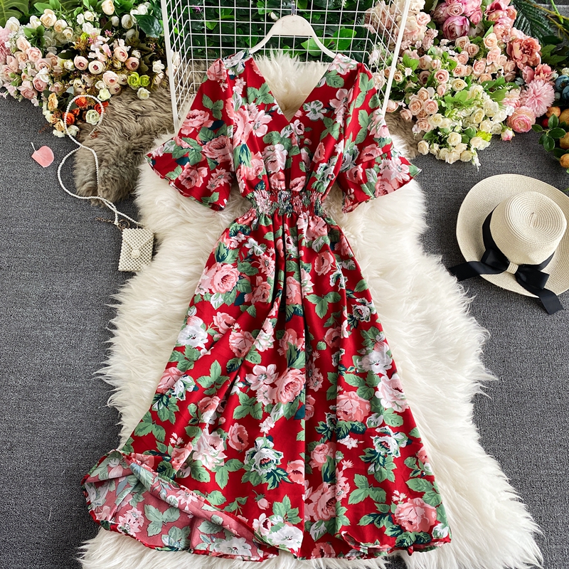 Cute V Neck Floral Dress Fashion Dress on Luulla