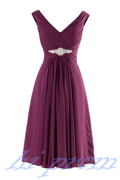 Purple Homecoming Dress,straps Homecoming Dresses,chiffon Homecoming ...