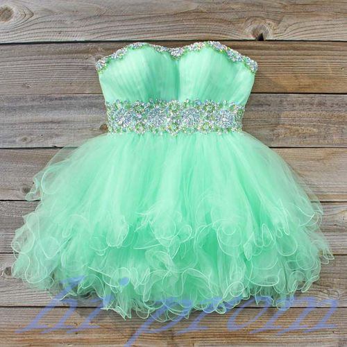 Mint Green Homecoming Dress,strapless Homecoming Dresses,tulle ...