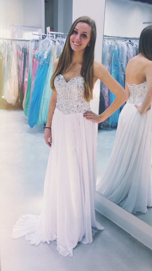 White Prom Dresses,Sparkly Prom Dress,Sparkle Prom Gown,Bling Prom