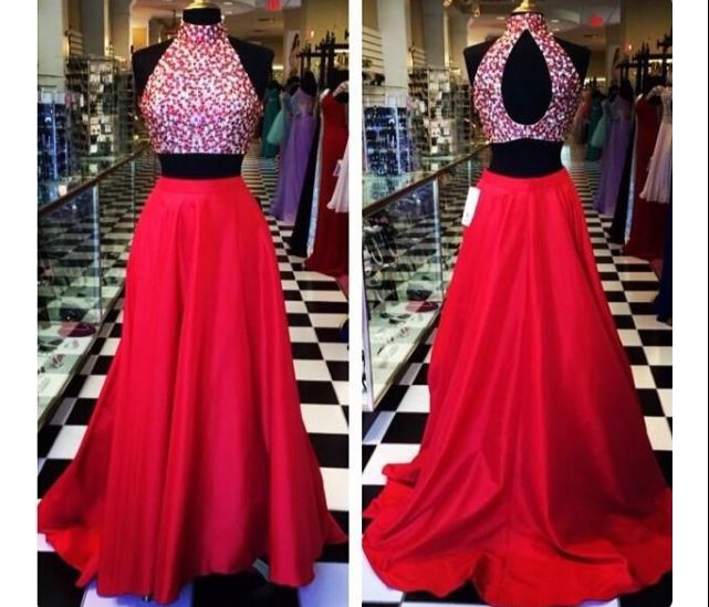 red formal two piece