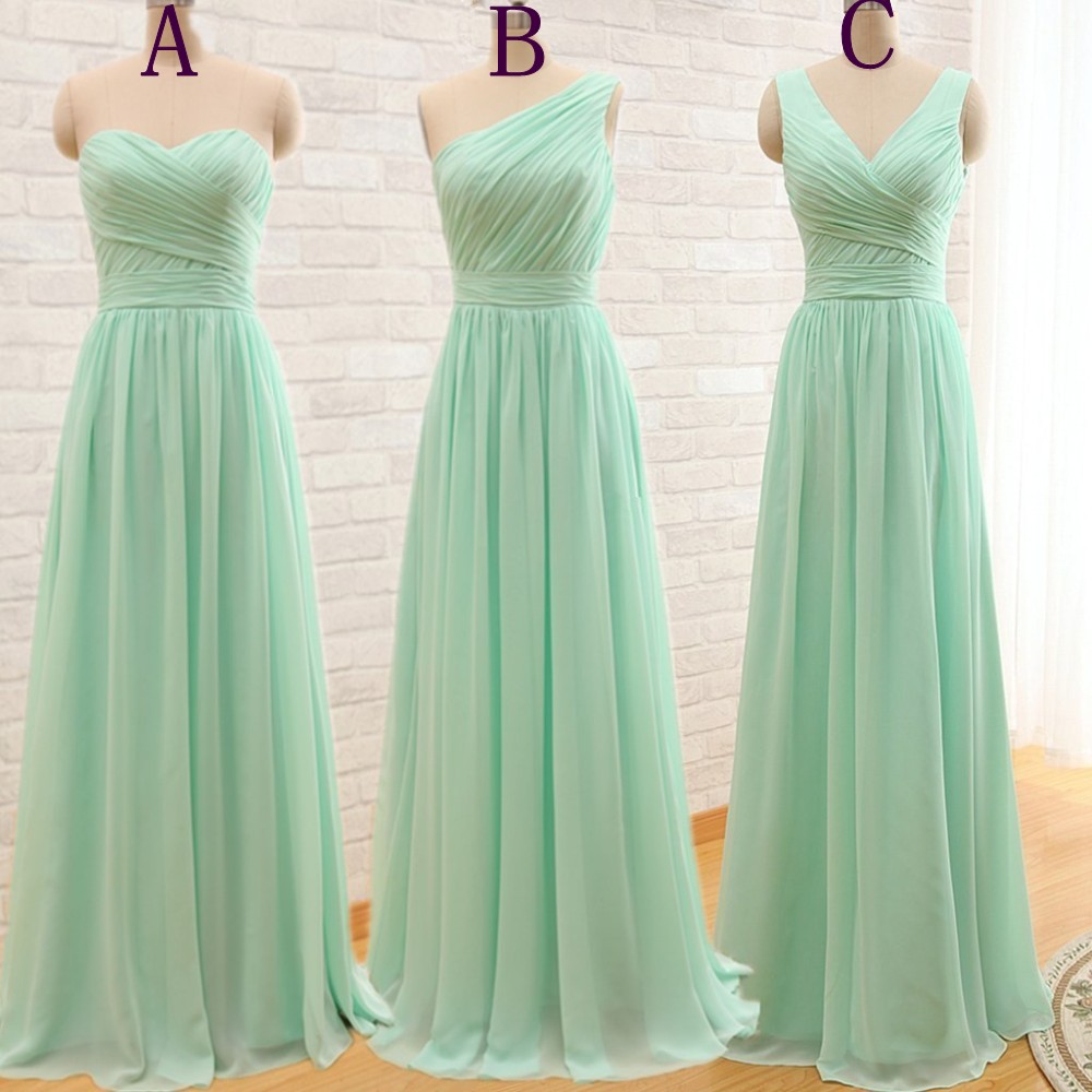 one-shoulder-mint-green-bridesmaid-gown-pretty-prom-dresses-chiffon-prom-gown-simple-bridesmaid