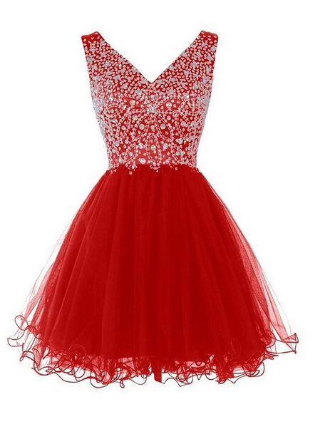 Tulle Homecoming Dress,2016 Homecoming Dress,Red Homecoming Dress,Tulle ...