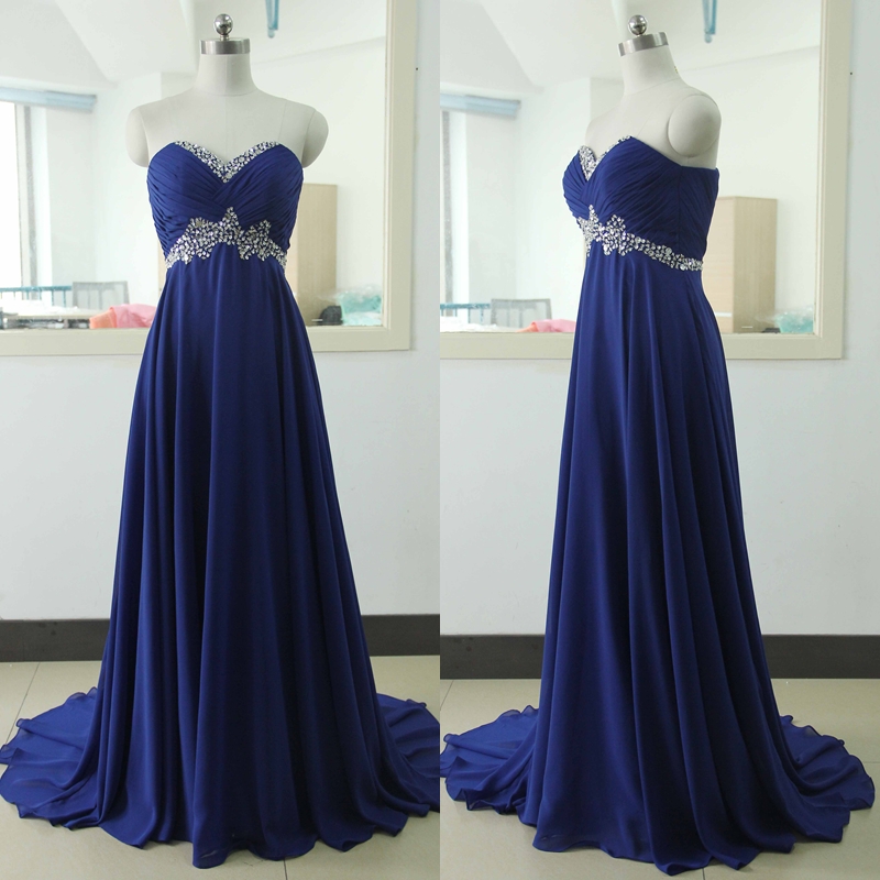 royal blue and silver gown